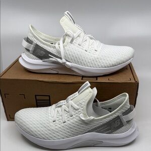 New Balance Ivory and Silver Athletic Shoes